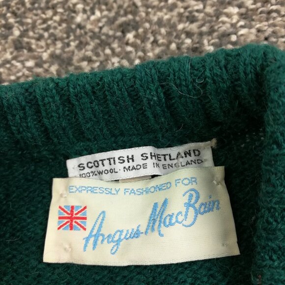 Vintage Angus Macbain Sweater Vest Scottish Shetland Wool Argyle Mens Small - Picture 3 of 8